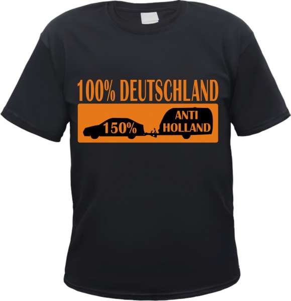 150% Anti Holland T-Shirt + Wohnwagen + schwarz