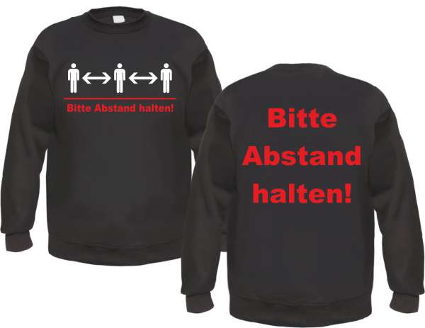 Bitte Abstand halten - Sweatshirt - Schwarz