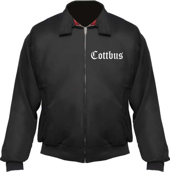COTTBUS Harrington Jacke + schwarz + bestickt