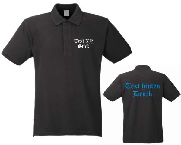 Individuelles Poloshirt + vorne Stick / hinten Druck