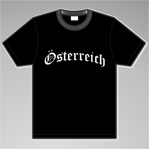 Österreich T-Shirt Altdeutsch +++ schwarz/weiss