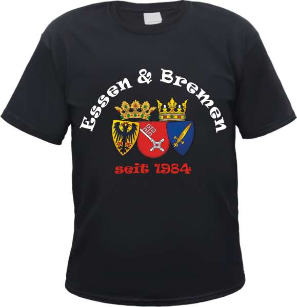 BREMEN und ESSEN Freundschaft T-Shirt - Schwarz