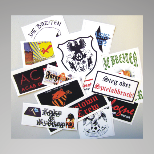 100 Aufkleber / Sticker 8x4cm mit eigenem Motiv