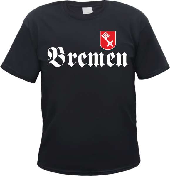 BREMEN T-Shirt FRAKTUR mit Wappen + schwarz/weiss-rot