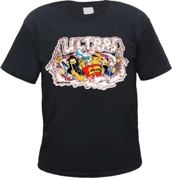 Ultras T-Shirt - Comic Zeichnung - Schwarz