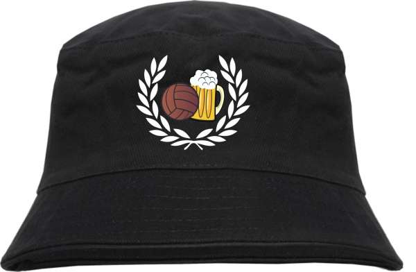 Lorbeerkranz Fussball Bier Fischerhut - Bestickt - Bucket Hat