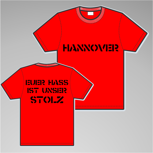 HANNOVER T-Shirt + EUER HASS + rot/schwarz