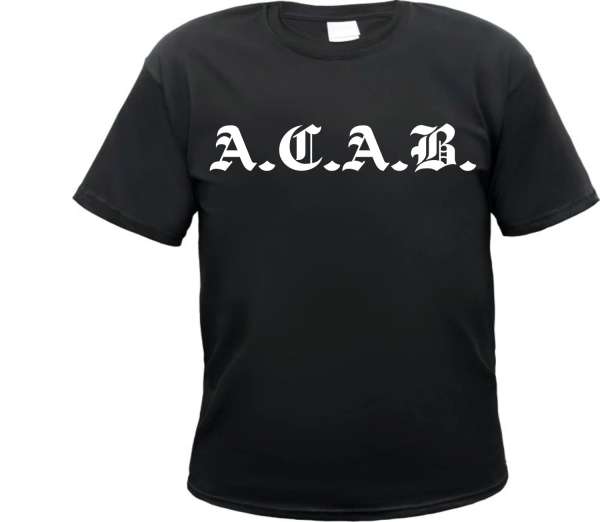 Angebot - ACAB T-Shirt Altdeutsch - Schwarz Weiss