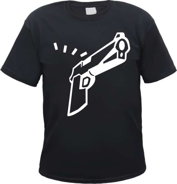 T-Shirt mit Motiv - Knarre - Schwarz