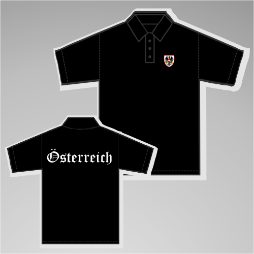 Österreich Poloshirt mit Wappen +++ schwarz