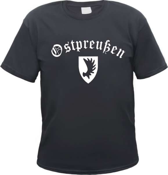 OSTPREUSSEN T-Shirt + Schwarz / Altdeutsch / Wappen