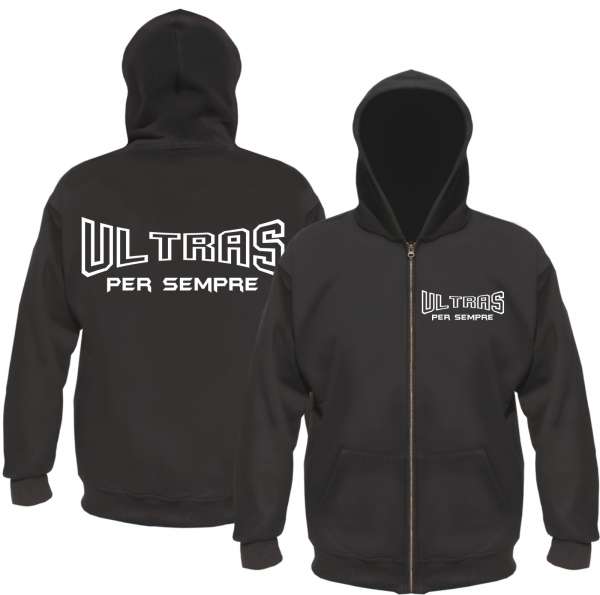 ULTRAS PER SEMPRE Kapuzenjacke + schwarz/weiss