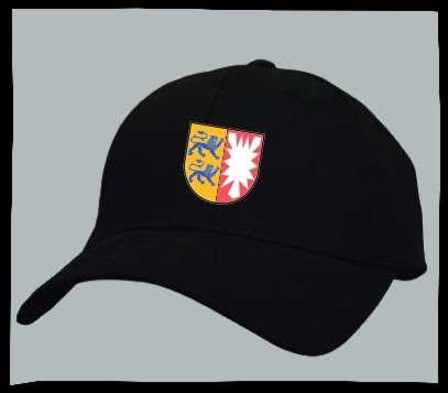 Bundesland: SCHLESWIG-HOLSTEIN Kappe/Cappy + schwarz mit Wappen