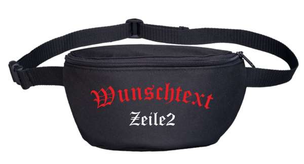 Bauchtasche mit Wunschtext bestickt - HALBRUND - Gürteltasche