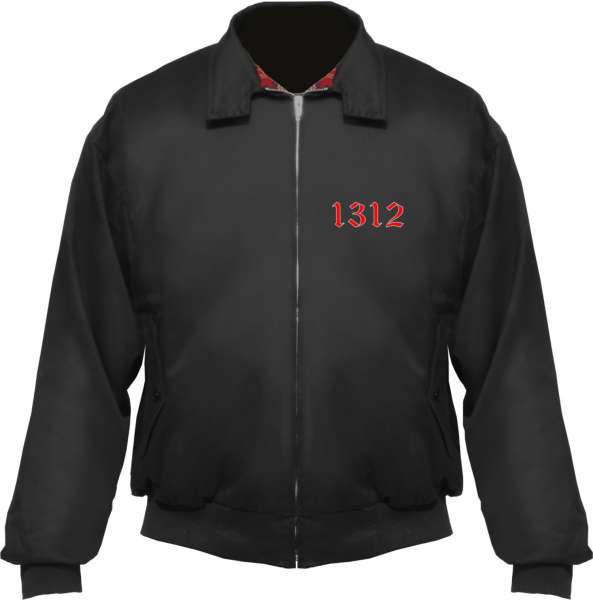 Harrington Jacke - 1312 Altdeutsch - Schwarz Grau Rot