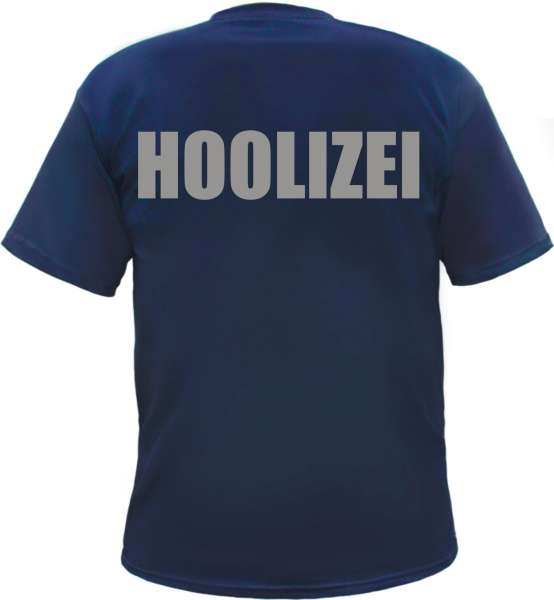 Hoolizei T-Shirt - Dunkelblau mit Druck in Silber