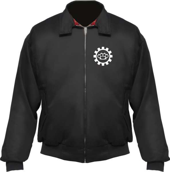 Harrington Jacke - Zahnrad Mit Schlagring - Schwarz