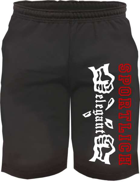 Sweatshorts - Sportlich Elegant - Schwarz Weiss Rot