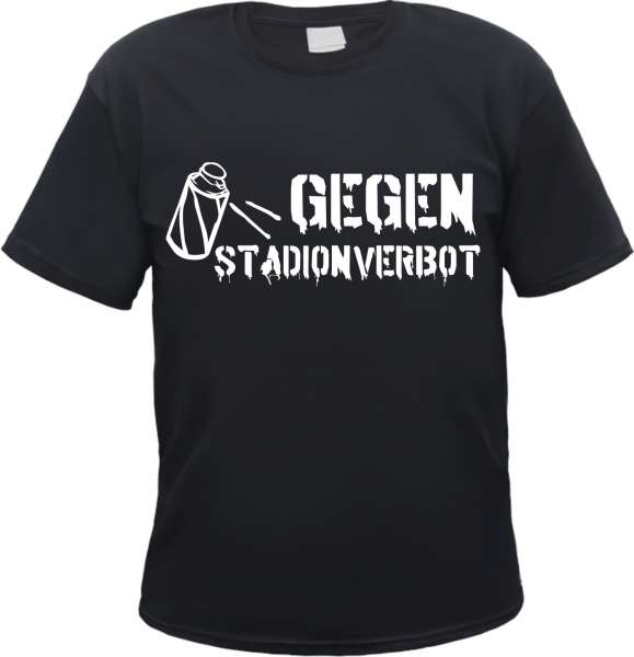 Gegen Stadionverbot T-Shirt - Schwarz - Verschiedene Druckfarben