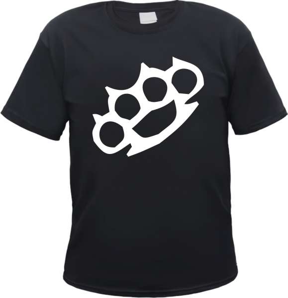 T-Shirt mit Motiv - Schlagring - Schwarz