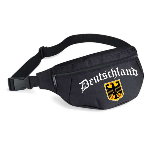 Deutschland Bauchtasche - Altdeutsch mit Wappen - Schwarz