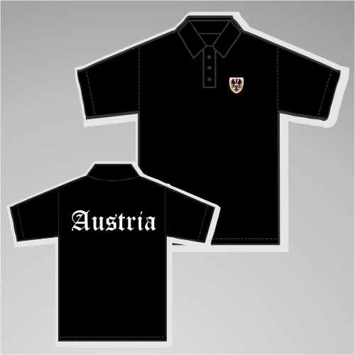 Austria Poloshirt mit Wappen +++ schwarz
