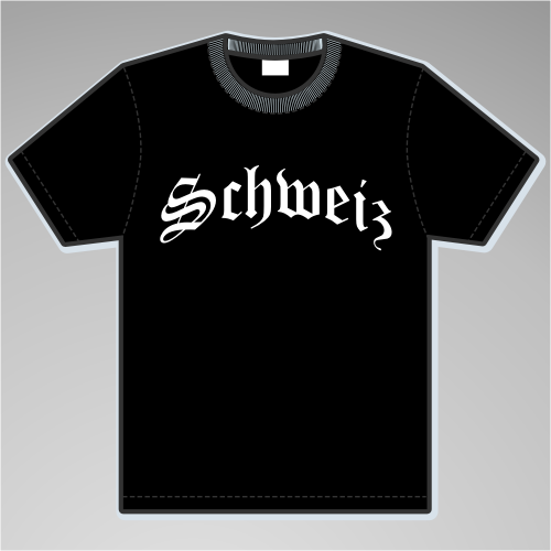 Schweiz T-Shirt Altdeutsch +++ schwarz/weiss