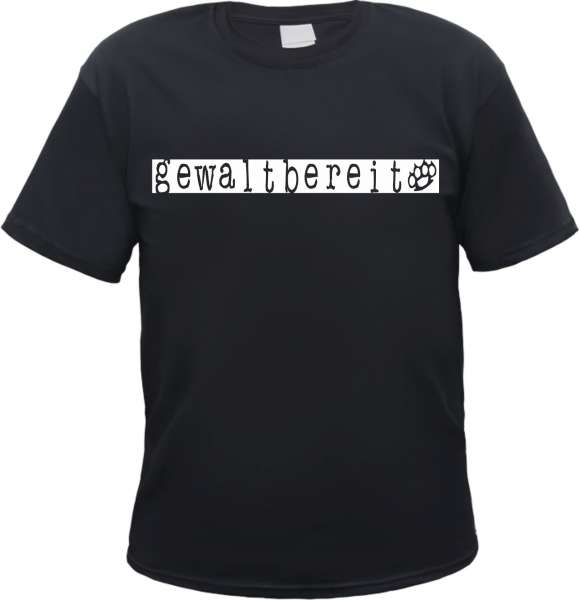 Gewaltbereit T-Shirt - Schlagring - Schwarz