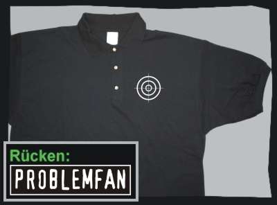 Problemfan Poloshirt +++ schwarz/weiss