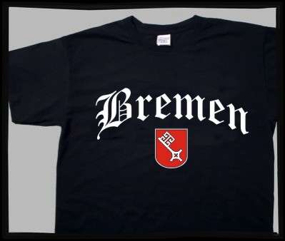 Bundesland: BREMEN T-Shirt + schwarz mit Wappen