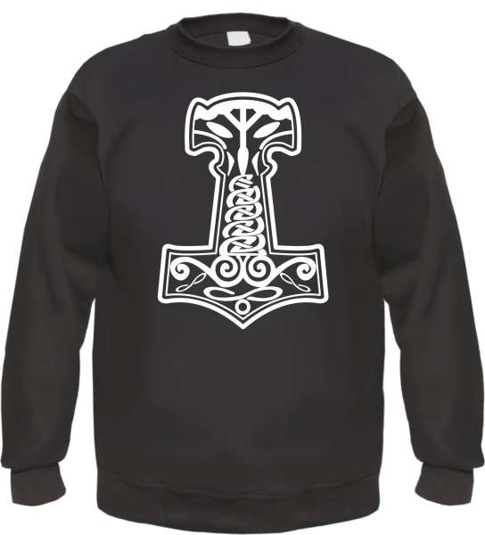 Thorshammer Sweatshirt - Mjolnir / Mjölnir - Schwarz