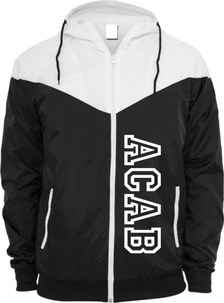 Windrunner Jacke - ACAB College Style - Schwarz Weiss