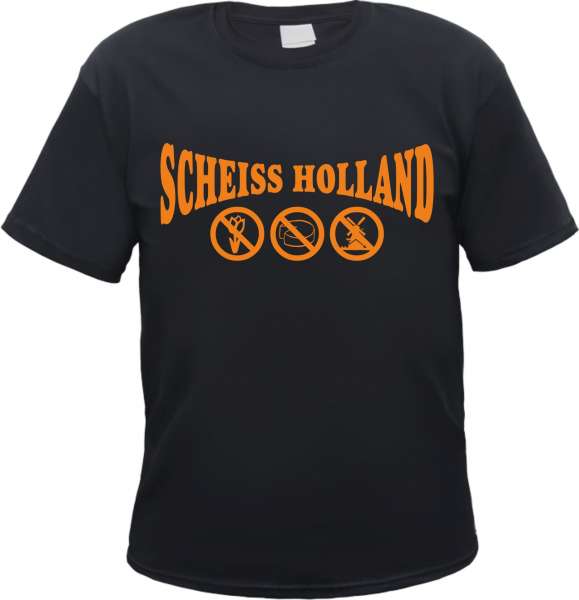 Scheiss Holland T-Shirt - Schwarz - Aufdruck Orange