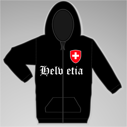 Helvetia Kapuzenjacke mit Wappen +++ schwarz