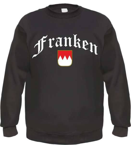 Franken Sweatshirt - Altdeutsch mit Wappen - Schwarz