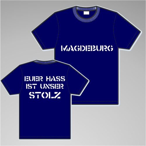 MAGDEBURG T-Shirt + EUER HASS + blau/weiss