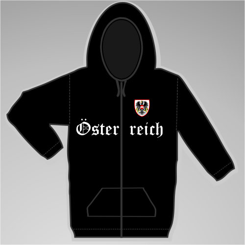 Österreich Kapuzenjacke mit Wappen +++ schwarz