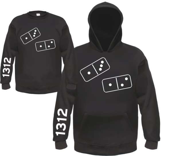 1312 Sweatshirt - Dominosteine - Schwarz