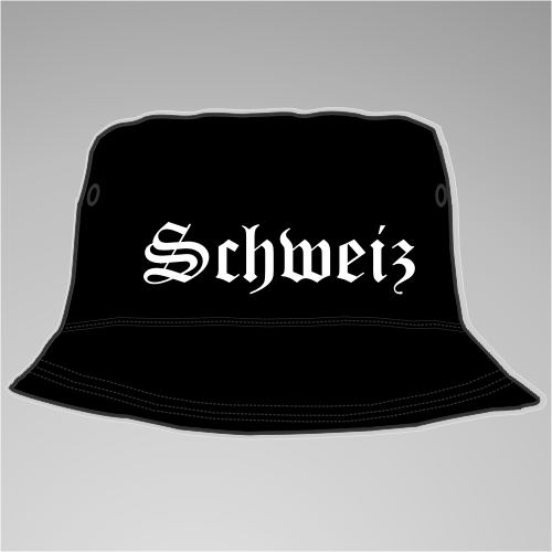 Schweiz Fischer-Hut +++ schwarz/weiss