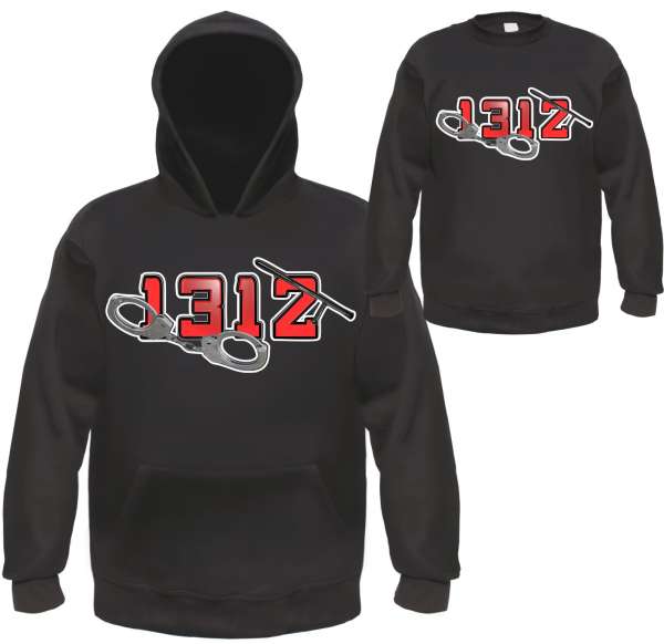 1312 Sweatshirt - Handschellen und Schlagstock - Schwarz