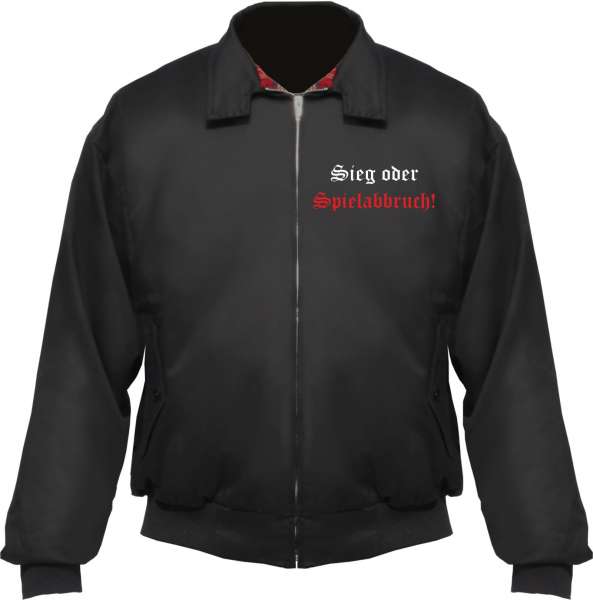 Harrington Jacke - Sieg oder Spielabbruch Altdeutsch - Schwarz
