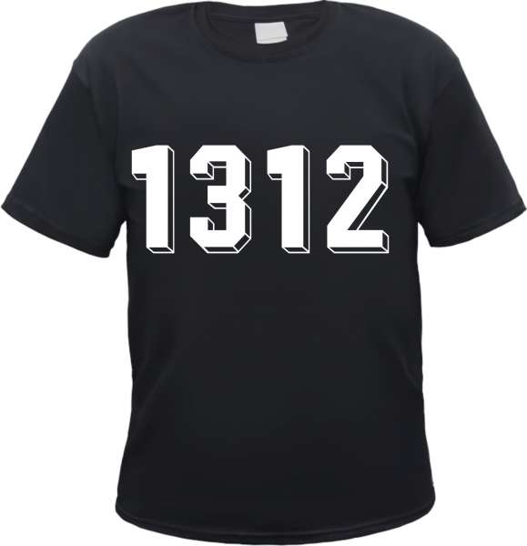 Angebot - 1312 T-Shirt - Schattenzahlen - Schwarz