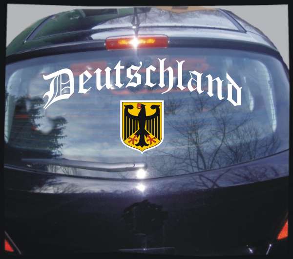 Deutschland Heckscheibenkleber Altdeutsch mit Wappen