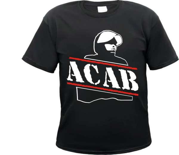 ACAB T-Shirt - Polizist - Schwarz Weiss Rot