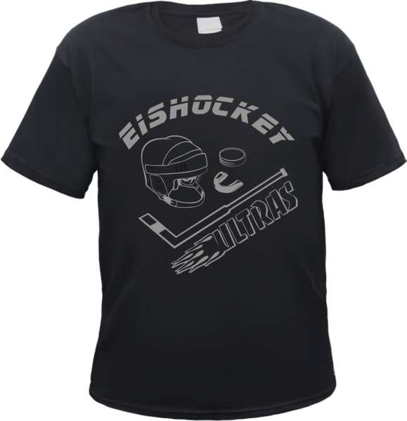 Eishockey Ultras T-Shirt + schwarz/silber