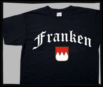FRANKEN T-Shirt + schwarz mit Wappen
