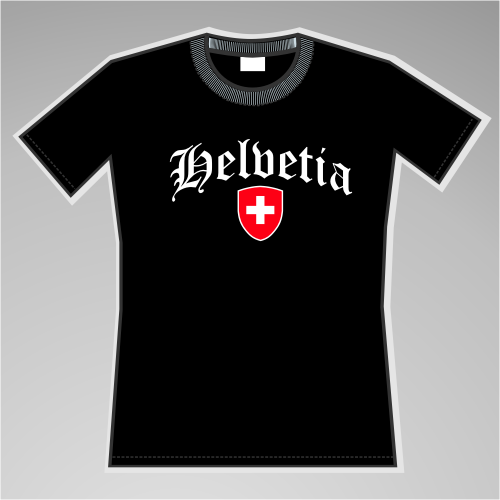 Helvetia Mädels-Shirt mit Wappen +++ schwarz