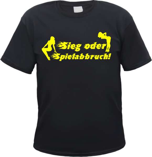 Sieg oder Spielabbruch T-Shirt - Sexclub - Aufdruck in Gold