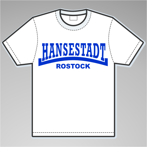 HANSESTADT ROSTOCK T-Shirt + Linie + weiss/blau