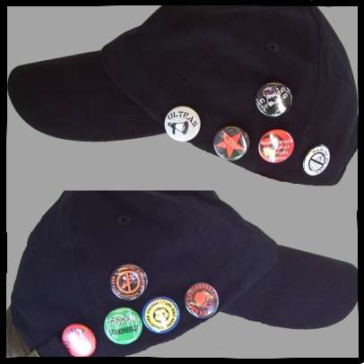 Schwarzes Cappy +++ mit 10 Buttons